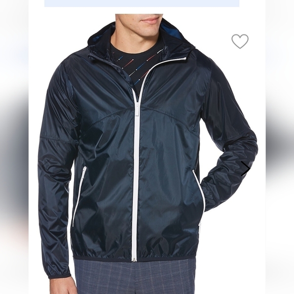 Perry Ellis Mens Hooded Bomber Jacket, Blue, Large  Bomber Jacket - Picture 11 of 12